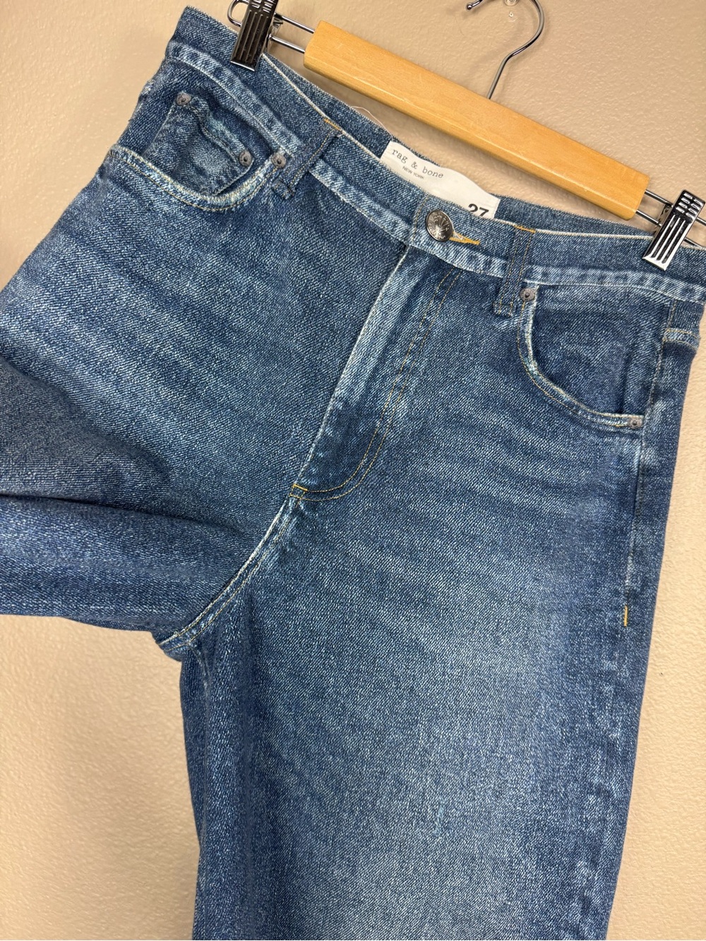 Rag & Bone Miramar Sofie Wide Leg Pant Cotton Jean High Waist Pant 27 A - Picture 5 of 12